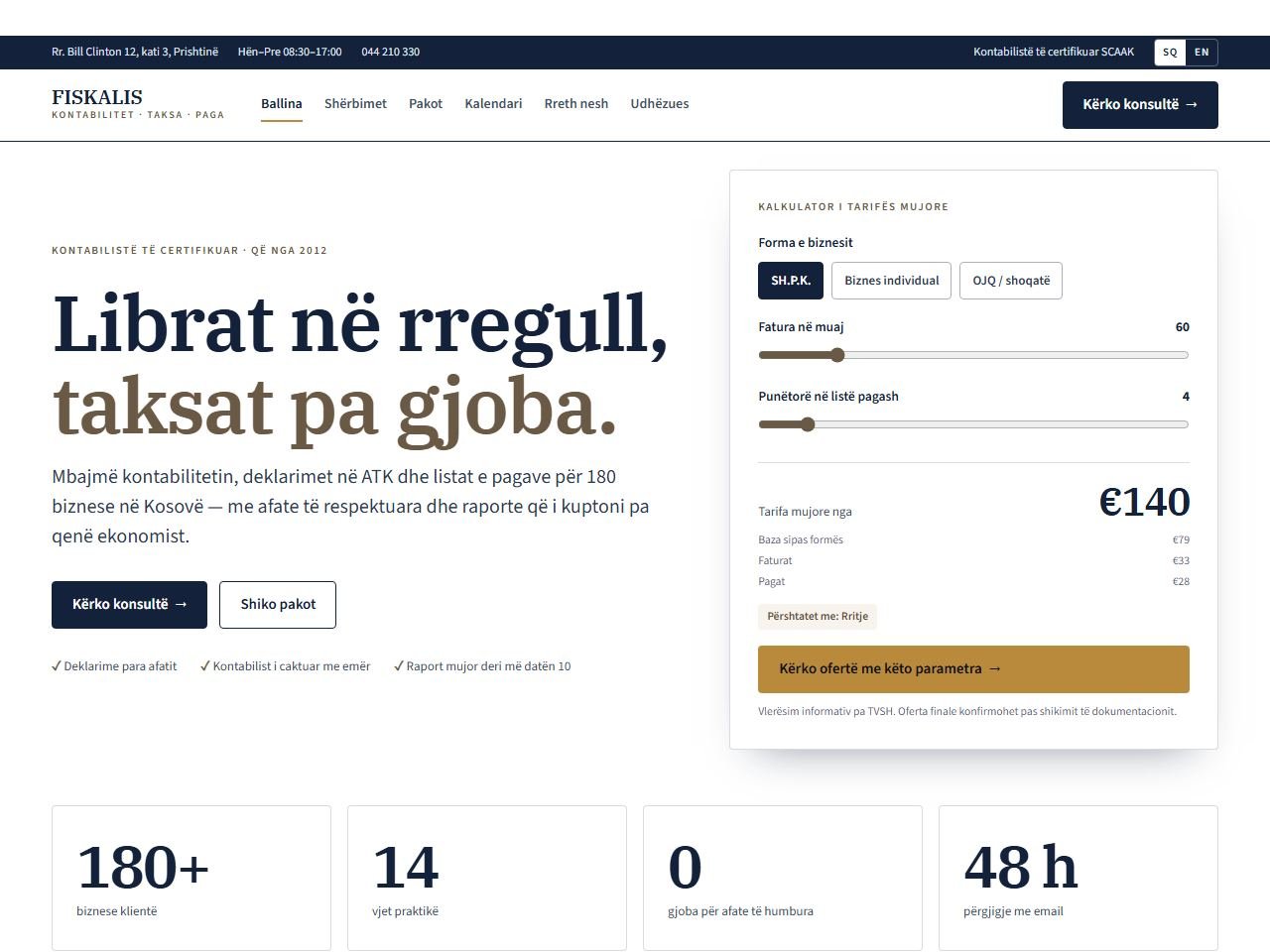 Kontabilitet & Taksa — Desktop