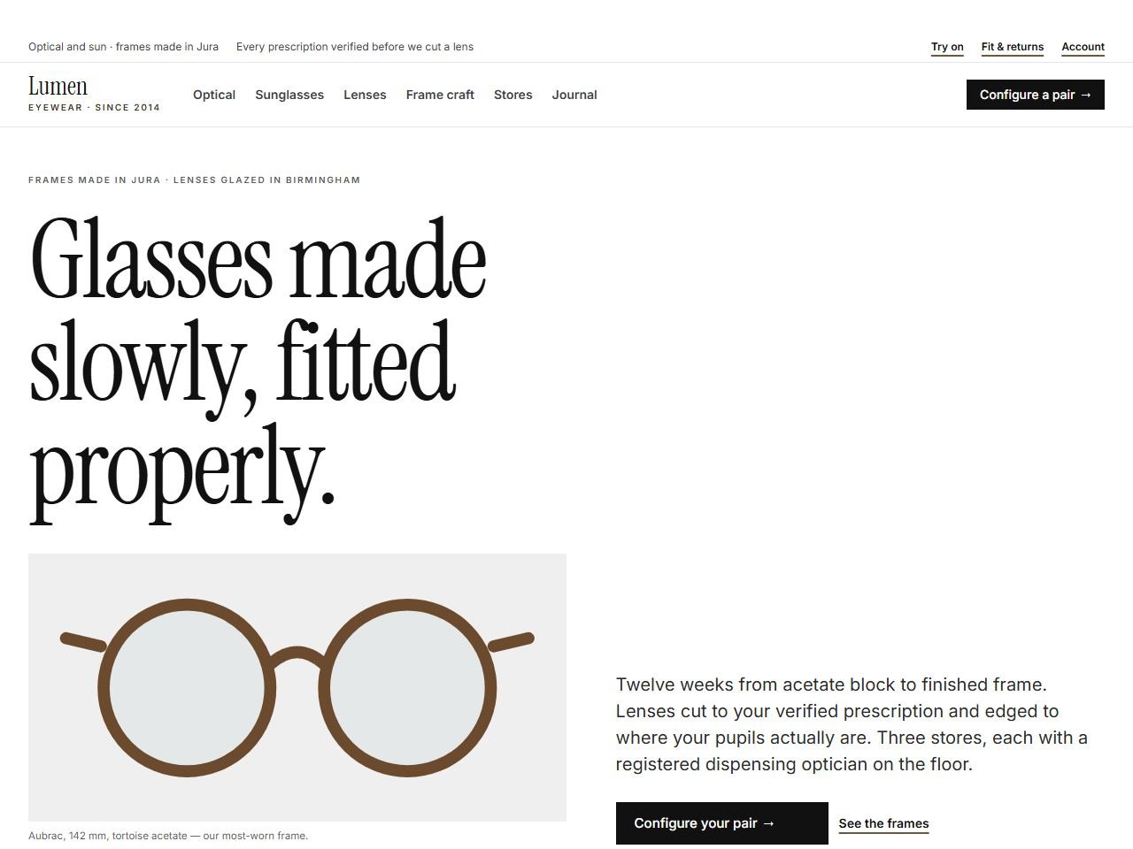 Lumen Eyewear — Desktop