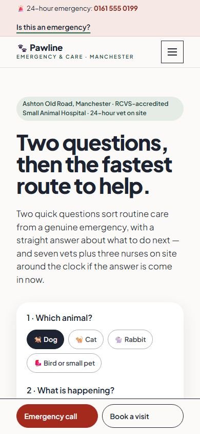 Pawline Emergency & Care — Telefon