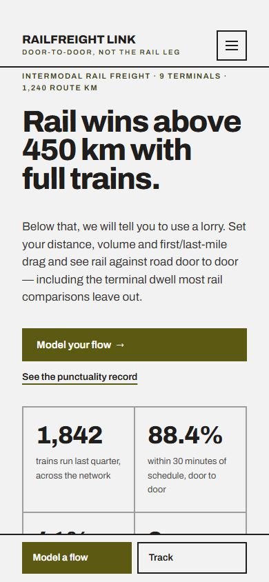 RailFreight Link — Smartphone