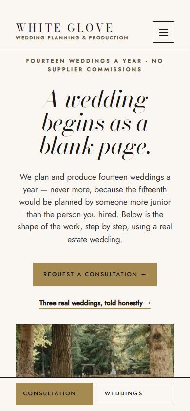 White Glove Weddings — Telefon
